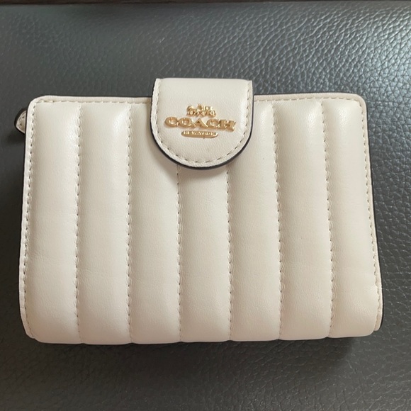 Coach Handbags - Like New limited edition coach wallet quilted style in white leather